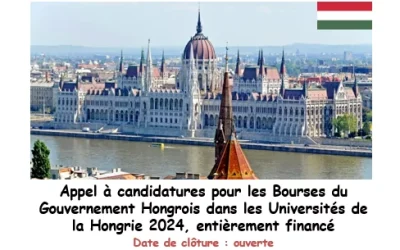 Appel à candidature pour bourse en Hongrie 2025-2026